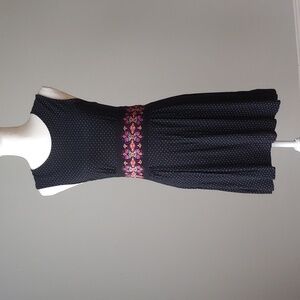 Free People | Sleeveless Embroidered Polkadot Dress